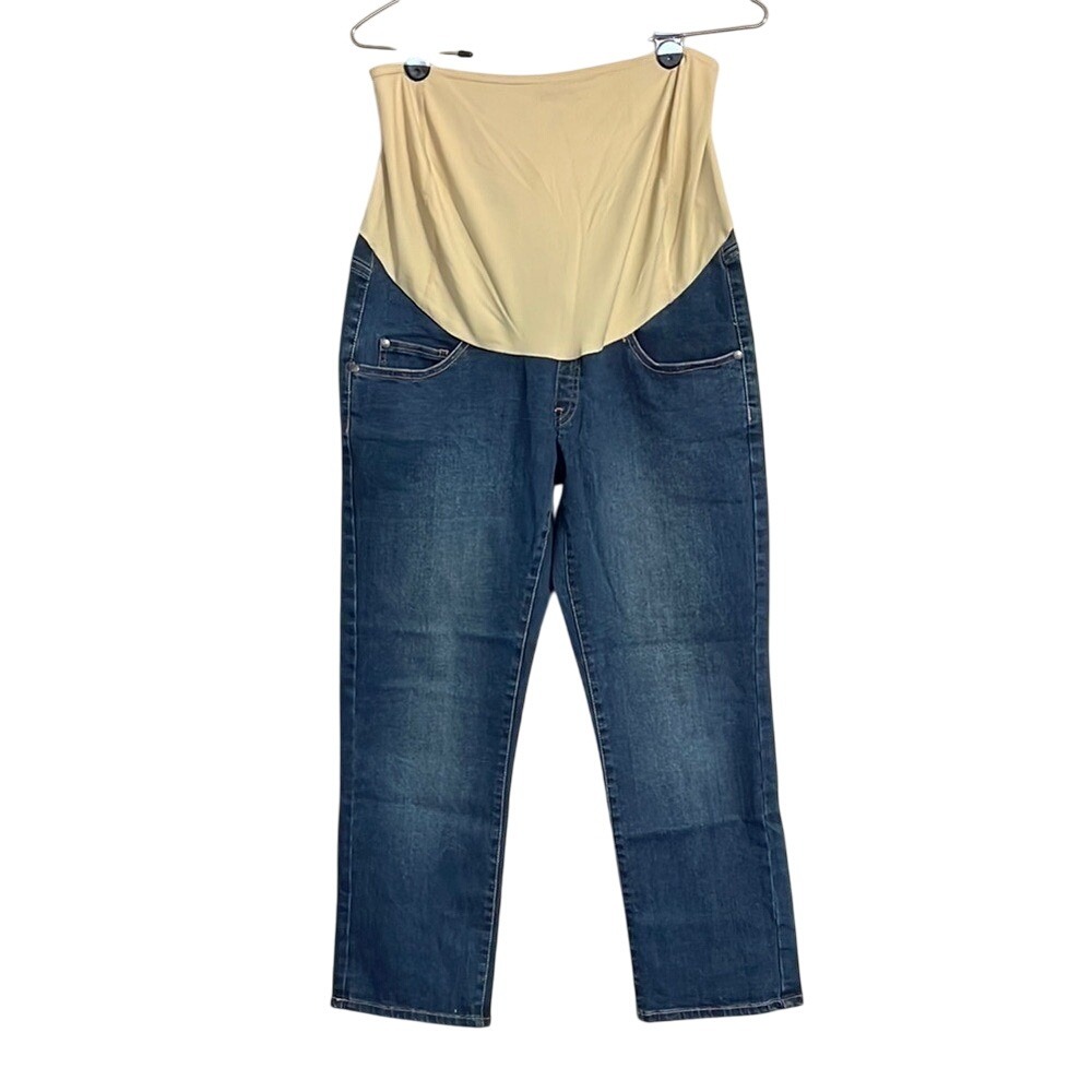 Kimi and Kai Maternity Denim Girlfriend Jeans Medium Wash Blue